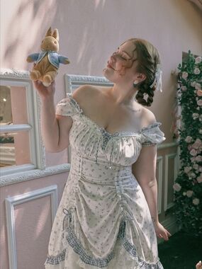 Lacemade "Peter Rabbit" Storybook Floral Cottage Dress